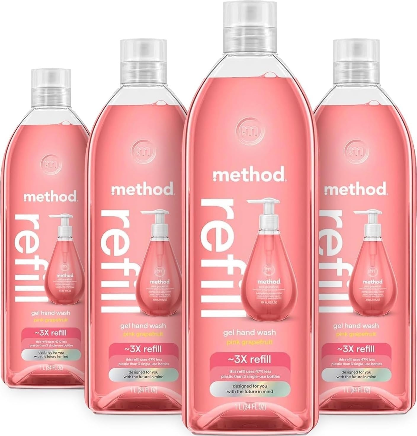 image:imageMethod Gel Hand Soap Waterfall 12 fl oz Pack of 3Grapefruit