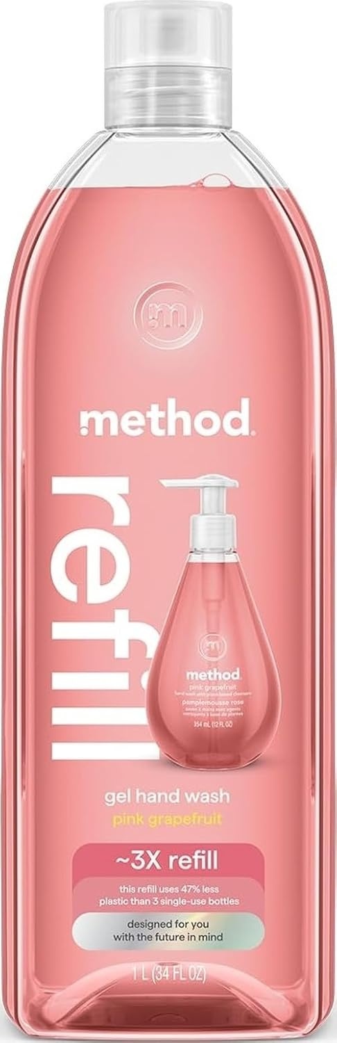 image:imageMethod Gel Hand Soap Waterfall 12 fl oz Pack of 3Grapefruit
