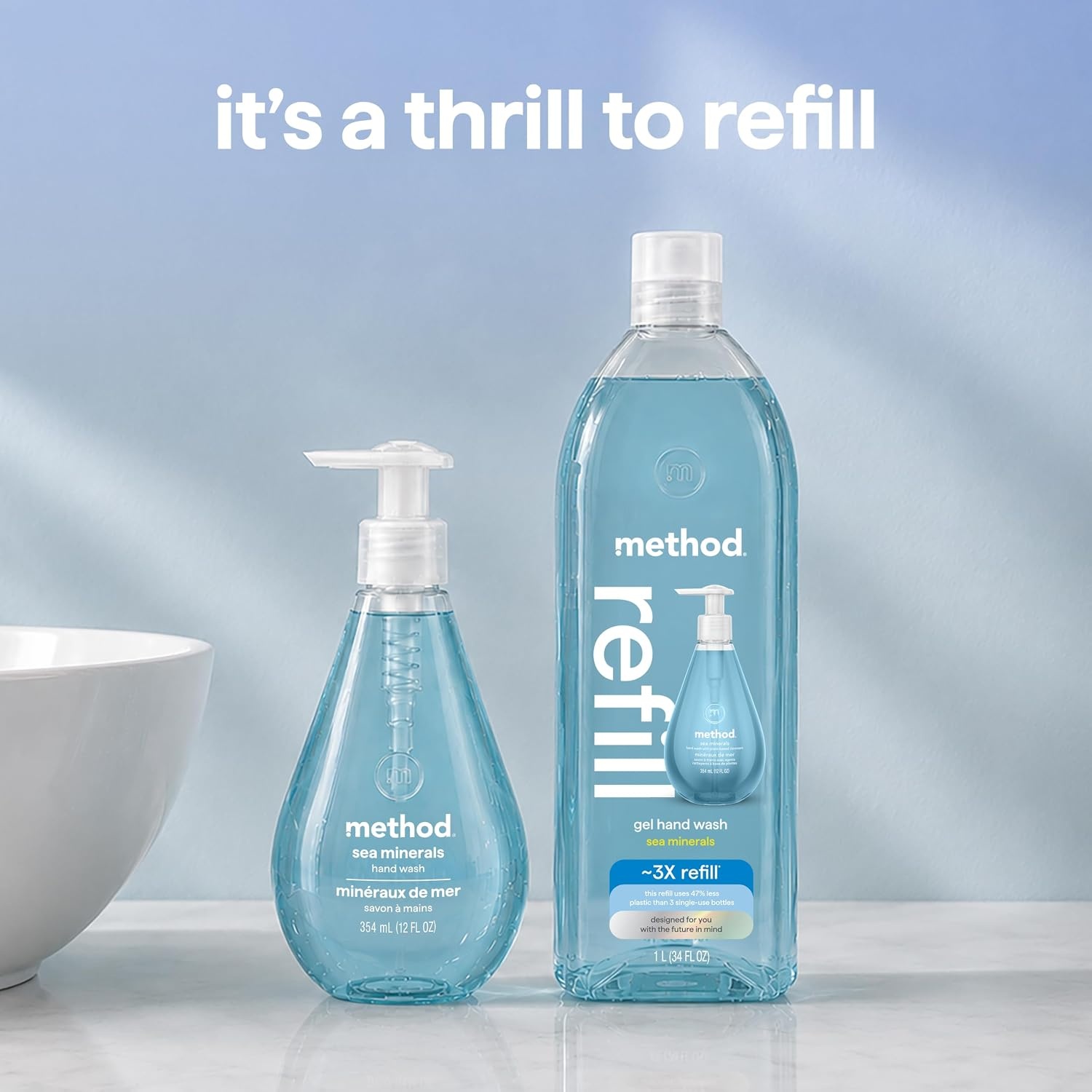 image:imageMethod Gel Hand Soap Waterfall 12 fl oz Pack of 3Sea Minerals