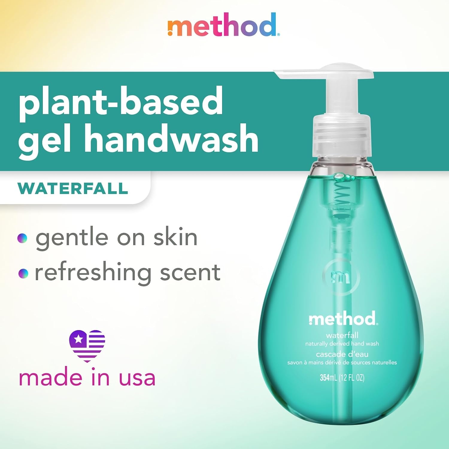 image:imageMethod Gel Hand Soap Waterfall 12 fl oz Pack of 3Waterfall