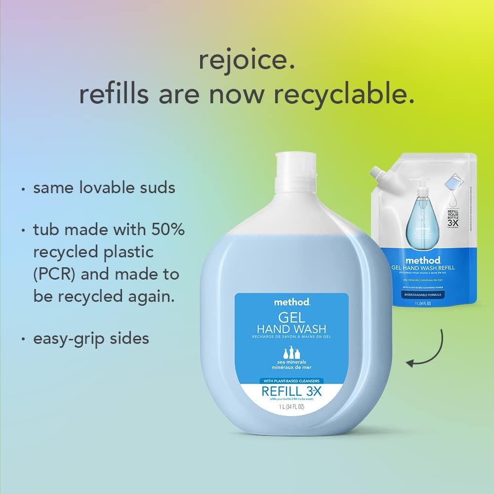 image:imagemethod Gel Hand Wash Refill Sea Minerals 34 fl oz34 Fl Oz Pack of 2