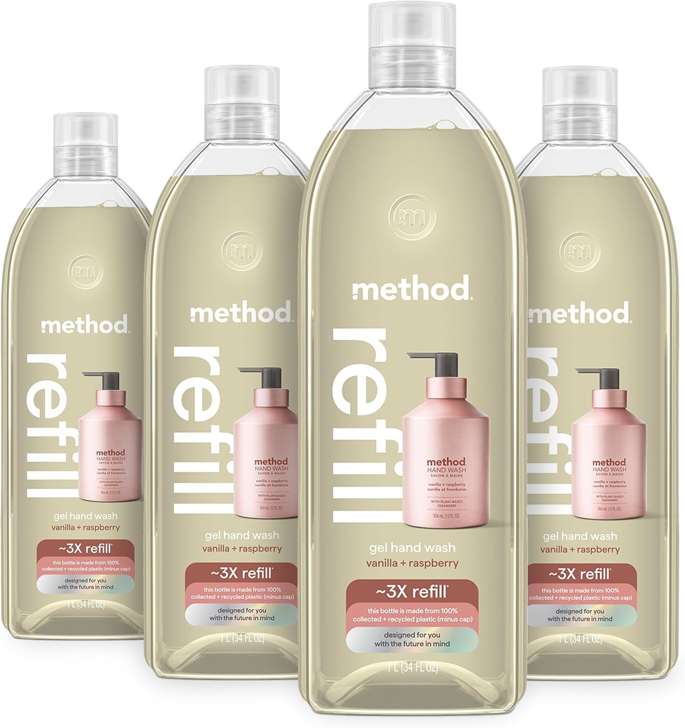 image:imagemethod Premium Gel Hand Soap Refill Vanilla Raspberry 34 fl oz 4 PackVanilla Raspberry