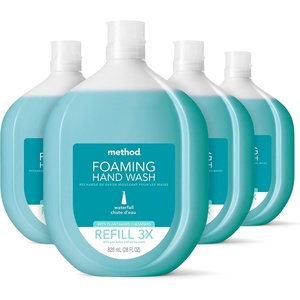 Method Foaming Hand Soap Refill, Waterfall, Recyclable Bottle, 28 fl oz (Pack of 4)