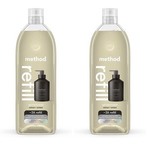 method Gel Hand Soap Refill, Vetiver + Amber, 34 fl oz(34 Fl Oz (Pack of 2))